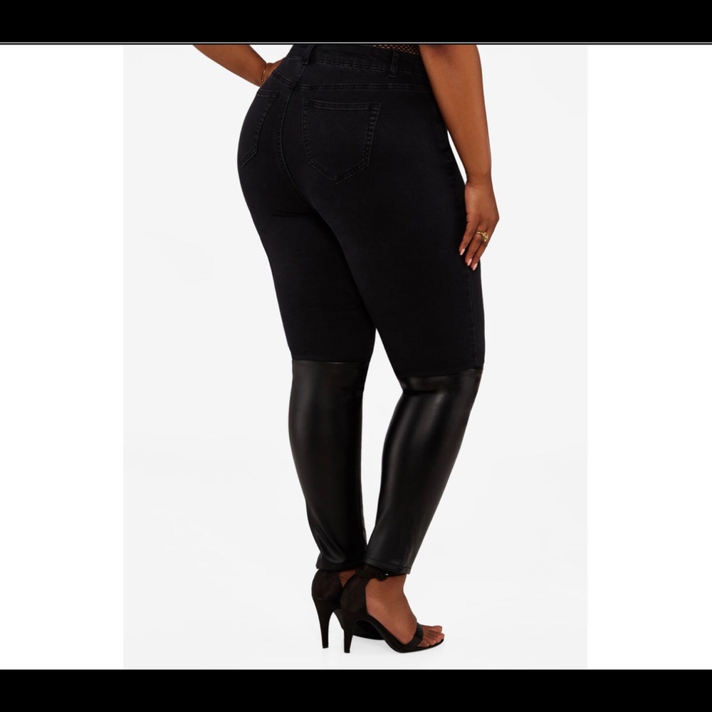 Plus size Faux leather skinny jeans